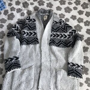 Billabong Black and White Cardigan Sweater